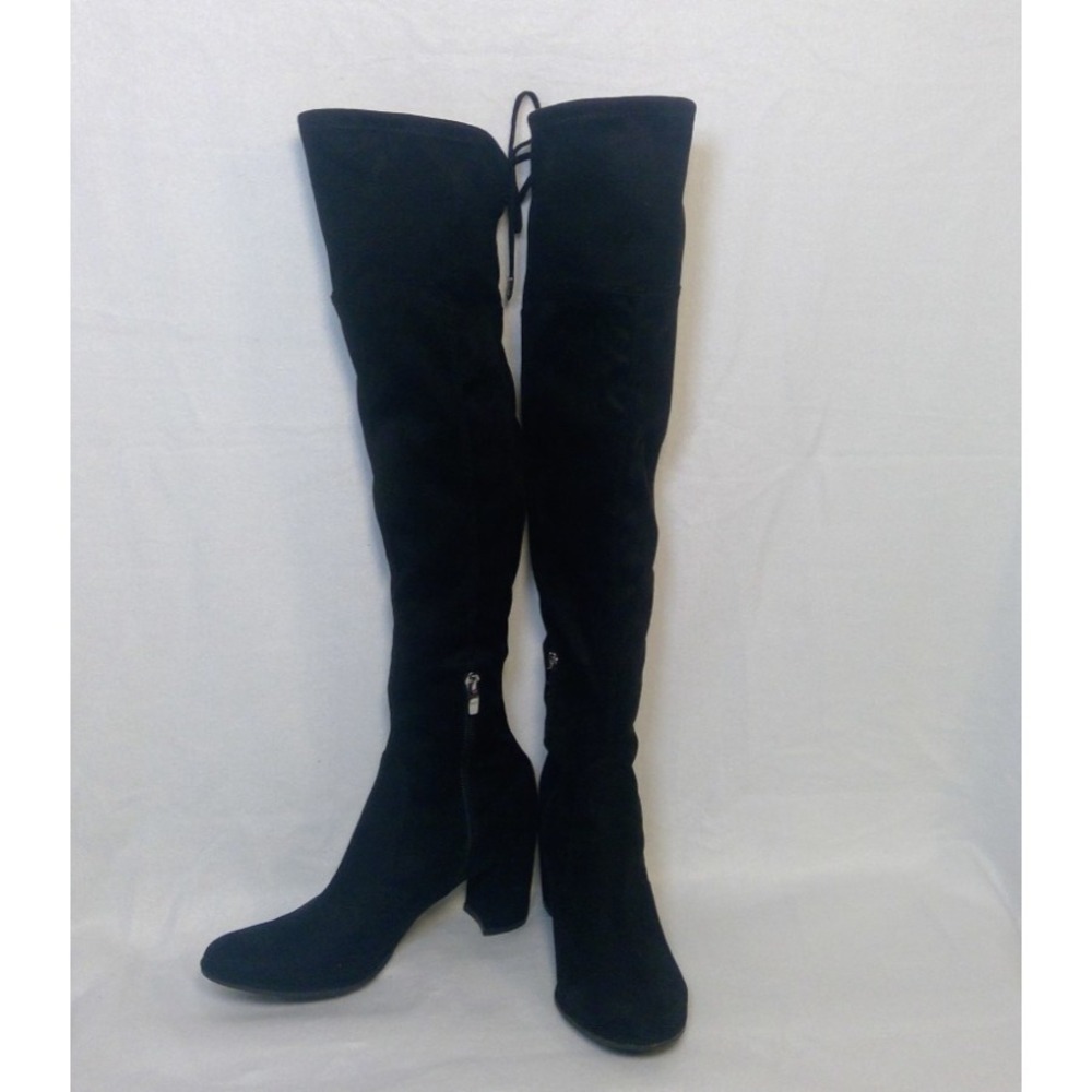 Marc Fisher Over the Knee Boots Women's size 8.5 M Tie Back Detail Block Heel - Picture 2 of 7